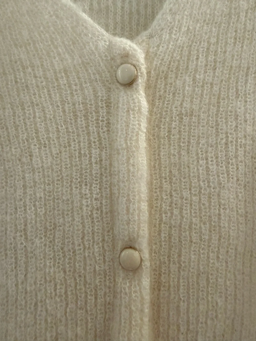 Sezane Barry Cardigan Ecru Cream Mohair Alpaca Button Front Sweater Small - Picture 10 of 11